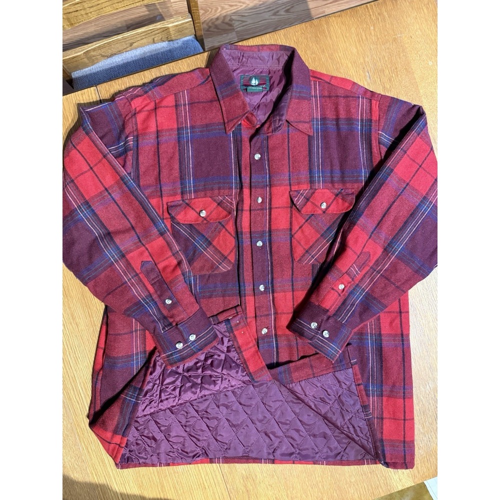 High Sierra 80s Vintage‎ Wool Blend Quilt Lined Shacket Men's XL Plaid Outdoor